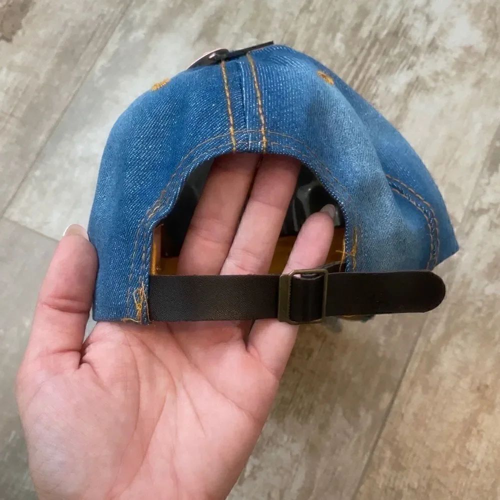 Rhinestone Crown Denim Cap - Picture 2 of 4
